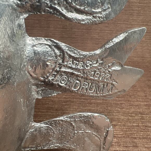 Vintage Don Drumm Aluminum Sun Face Platter, Signed Cast Metal Wall Art, 1977 - Picture 7 of 7